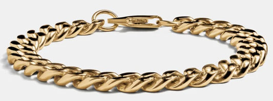 Elegatto Cuban Chain Bracelet Gold 8mm MED